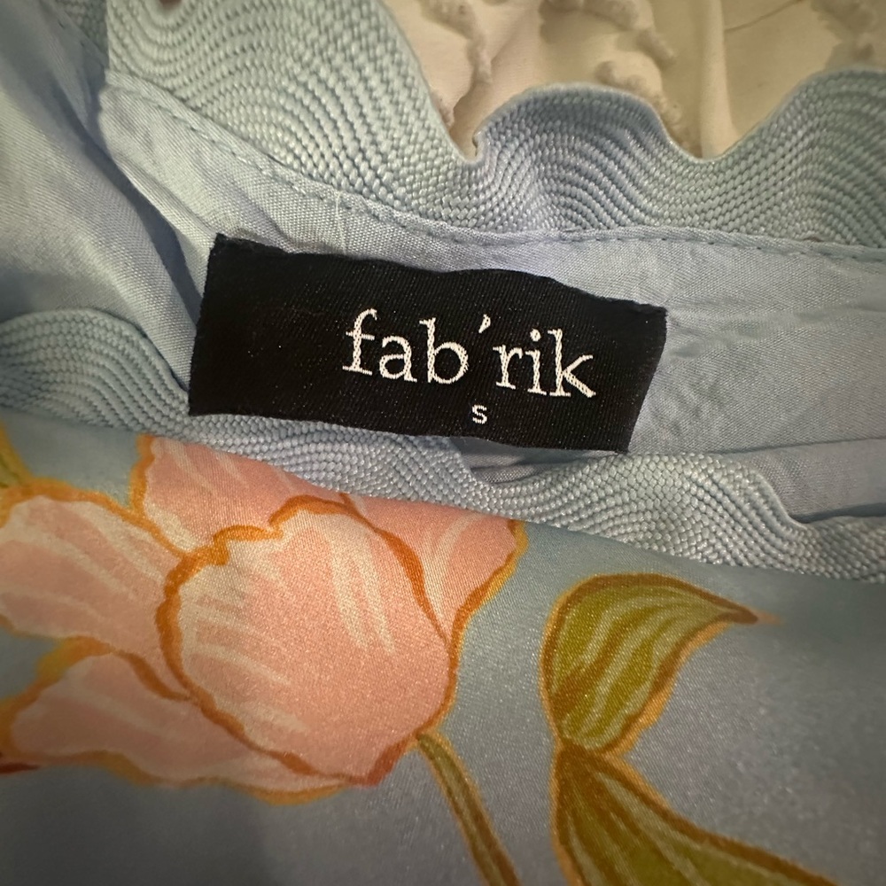 fab'rik Pastel Blue Floral Slip Dress with Pink Blossoms - Picture 4 of 4